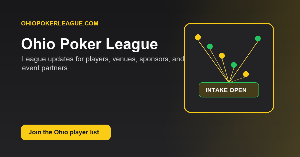 Ohio Poker League launch card